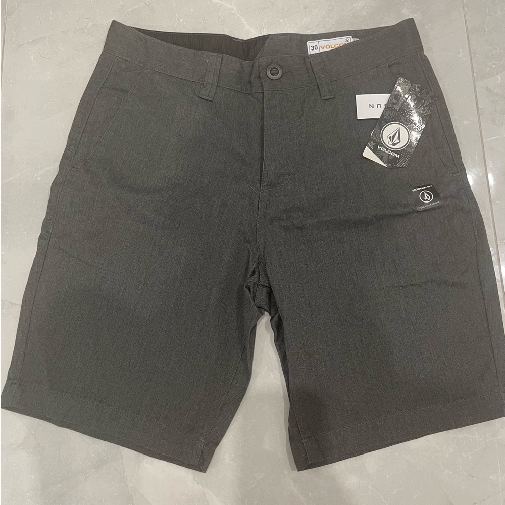 Volcom Gray Flat Front Shorts Casual Style